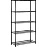 42 In. x 72 In. x 18 In. 5-Tier Black Steel Heavy-Duty Shelving