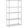 42 In. x 72 In. x 18 In. Chrome Steel 5-Tier Heavy-Duty Shelving