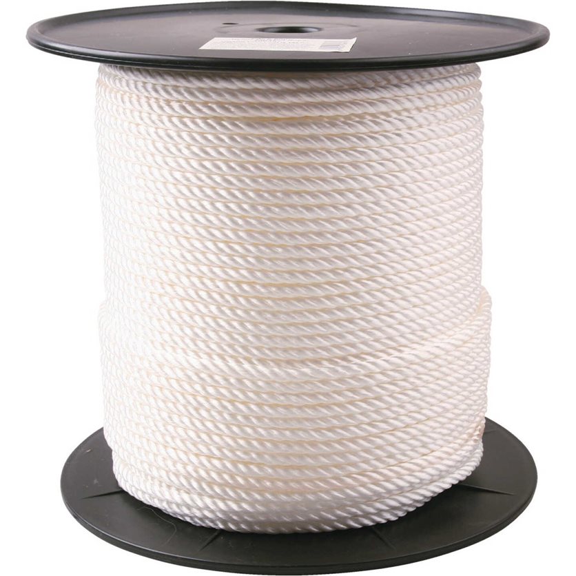 1/4 In. x 600 Ft. White Twisted Nylon Rope - Building Depot