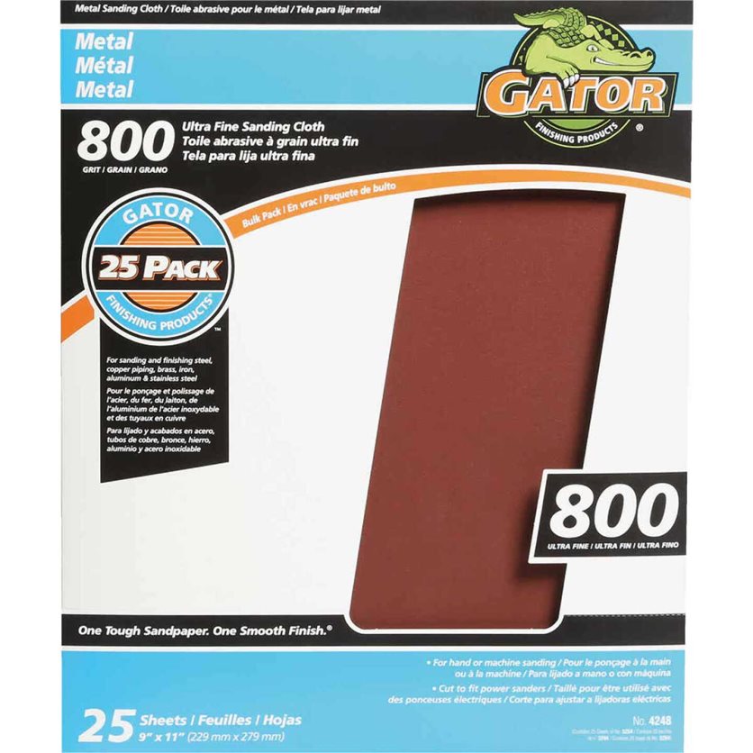 9 In. W. x 11 In. L. 800 Grit Crocus Cloth (25-pack)