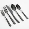 Stonehenge 20 pc Flatware Set - Black - Hammered Handle - Stainless Steel - 7.0/5.0/4.5 mm