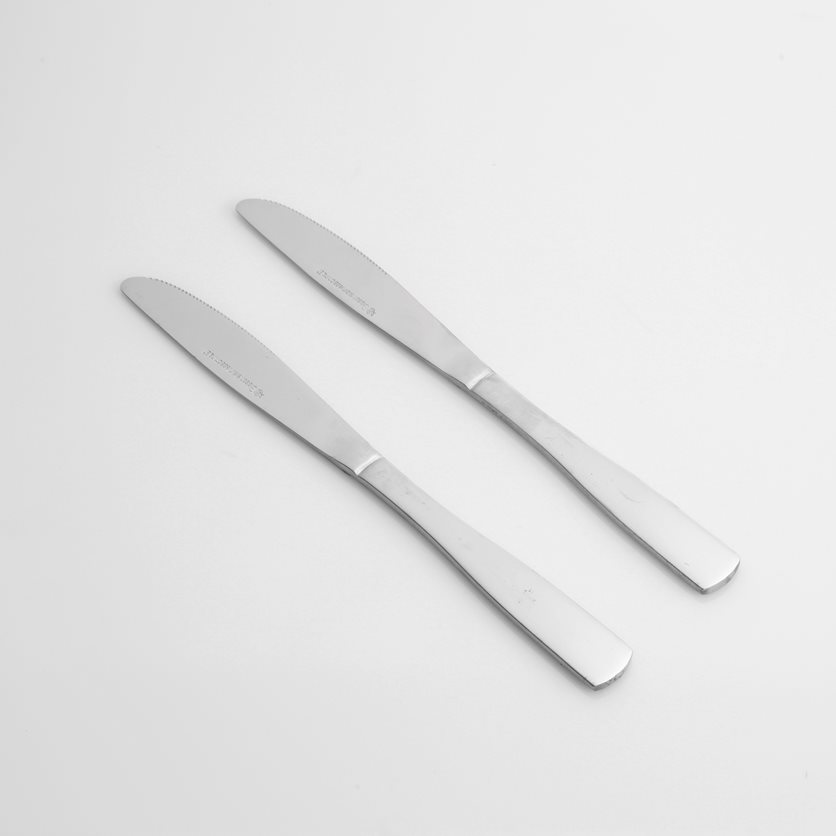 Classic Profile 2 Pack Dinner Knives - Mirror Polished Stainless Steel - 2.0 mm/1.8 mm