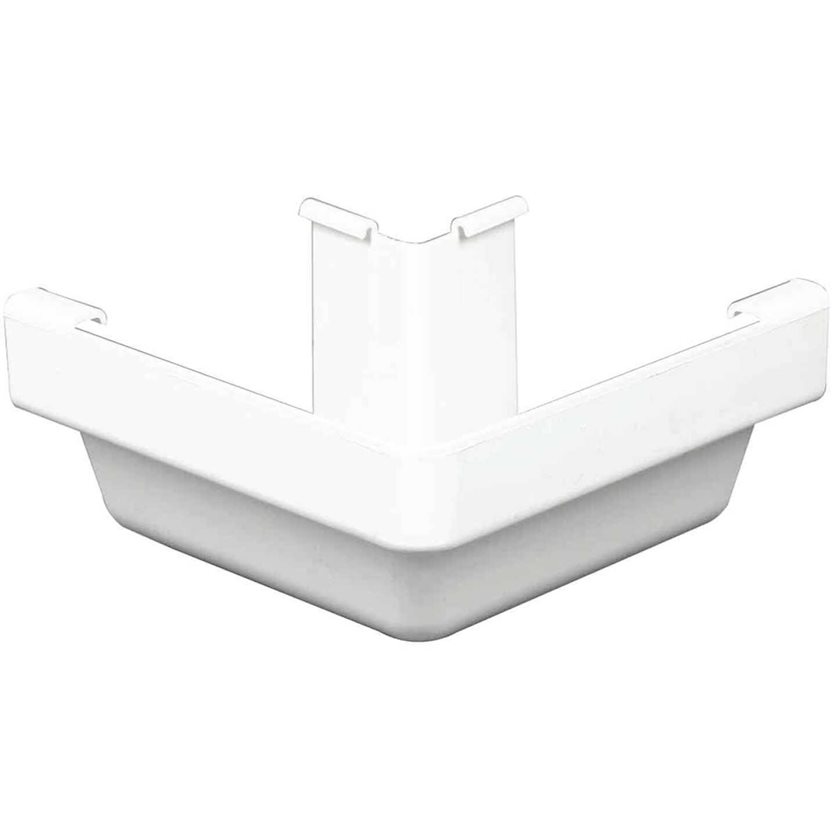 5 In. Traditional K-Style White Vinyl Gutter Outside Miter