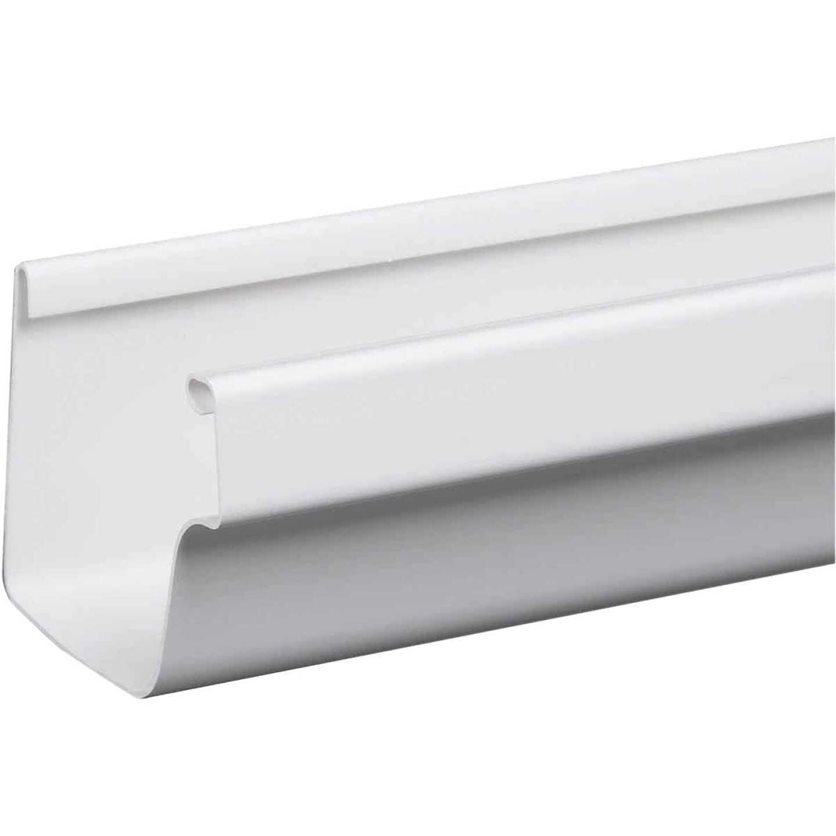 5 In. Traditional K-Style White Vinyl Gutter 10 Ft.