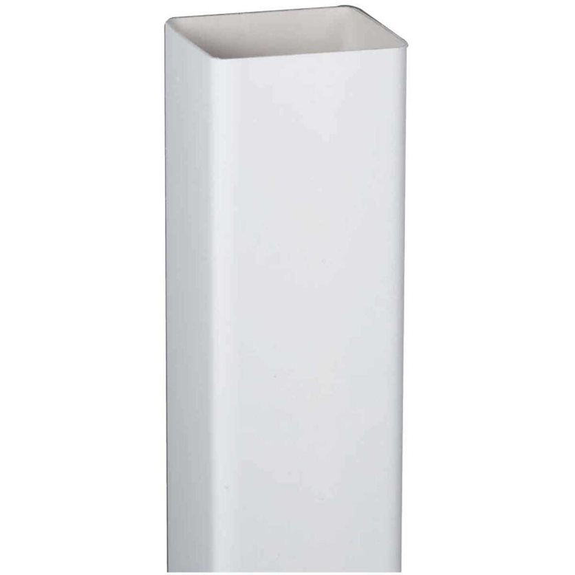 2 In. Square x 10 Ft. White Vinyl Downspout