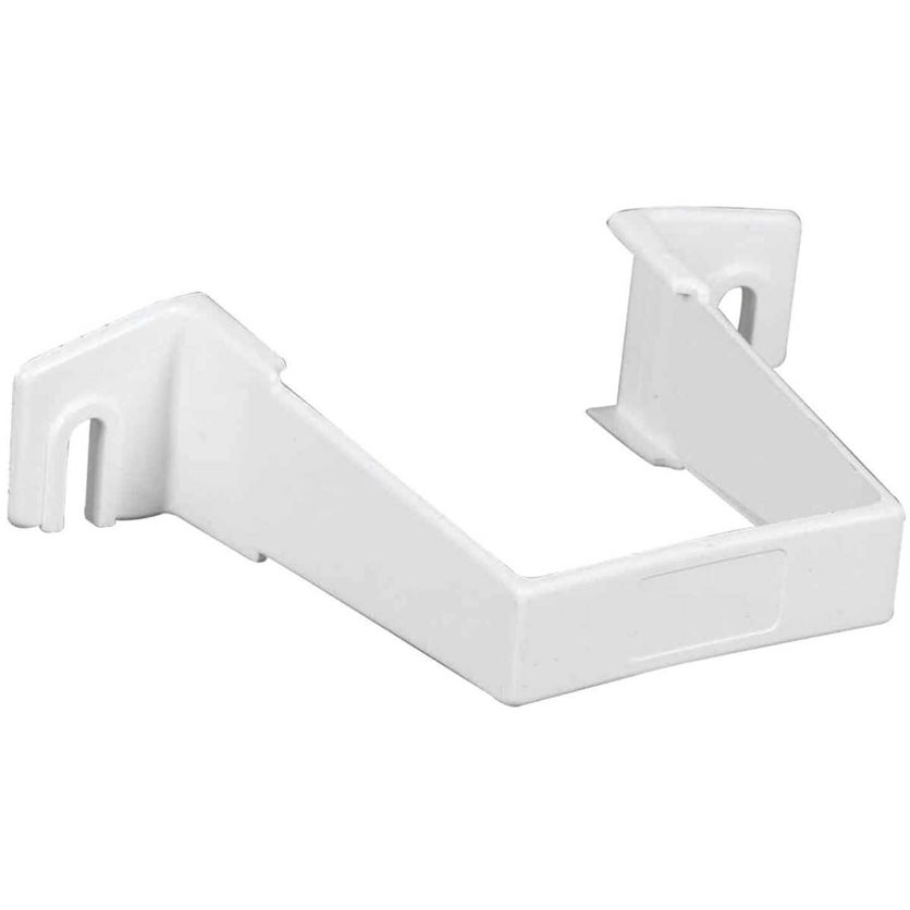 2 In. Contemporary White Vinyl Square Downspout Clip