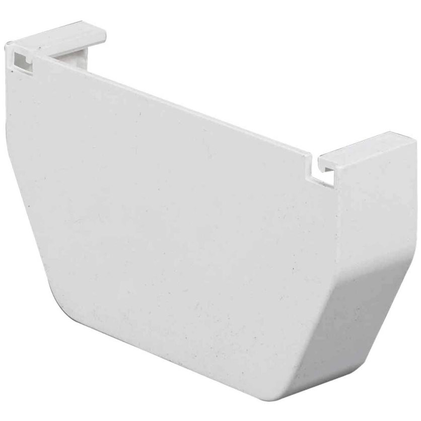 5 In. Contemporary White Vinyl Gutter End Cap