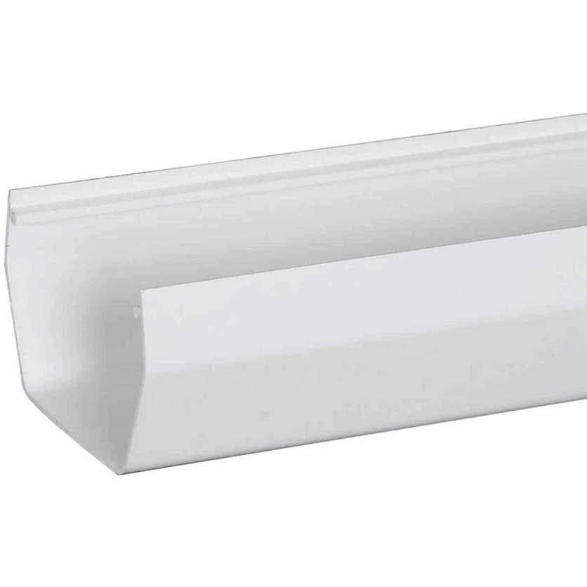 5 In. Contemporary White Vinyl Gutter 10 Ft.