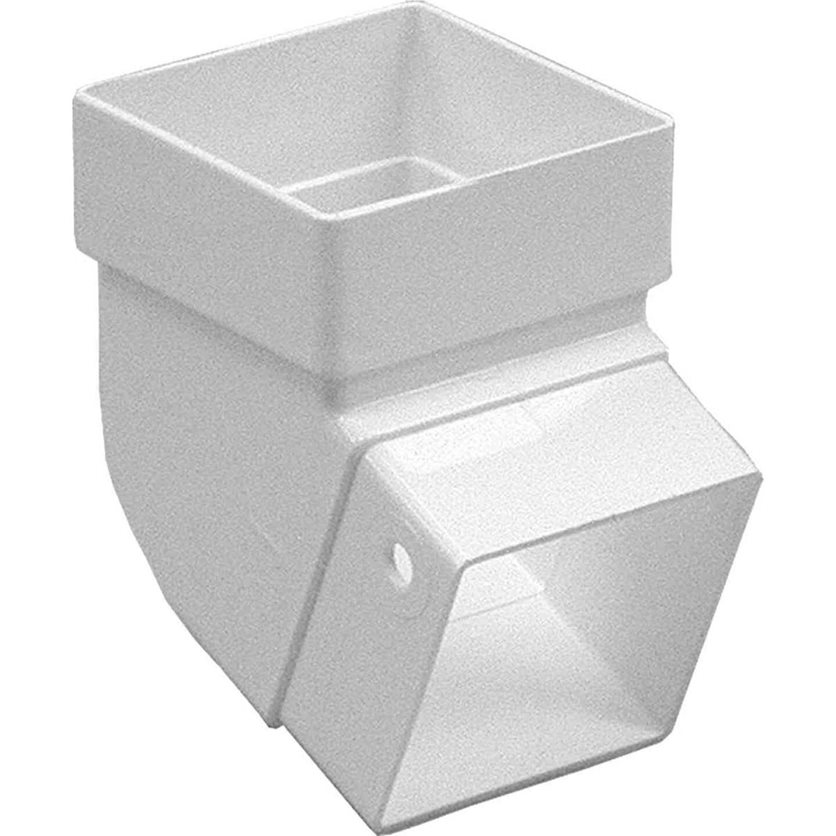 2 In. Contemporary Square White Vinyl Elbow