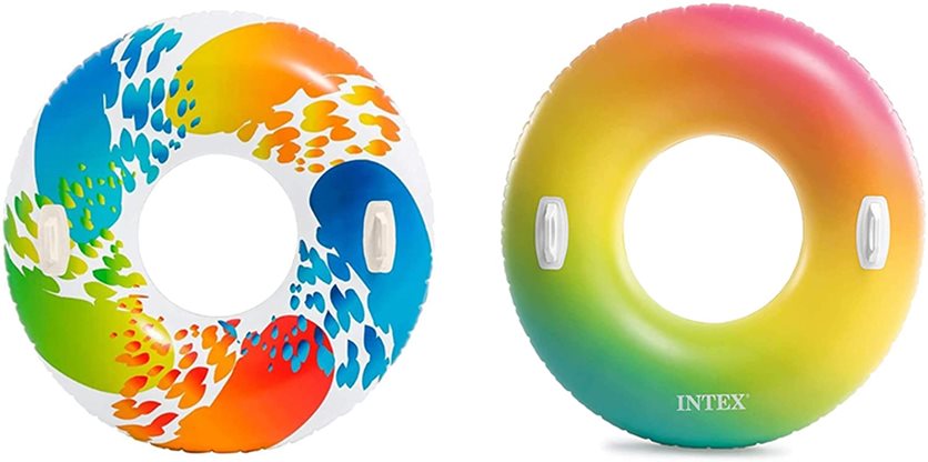 Inflatable Giant Whirl Tube Swim Ring, Multicoloured, 48 Inch
