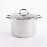 Adenmore 8 Qt Stainless Steel Stock Pot with Tempered Glass Lid - Brushed Stainless Steel - 0.5 mm