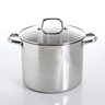 Adenmore 12 Qt Stainless Steel Stock Pot with Tempered Glass Lid - Brushed Finish - 0.6 mm