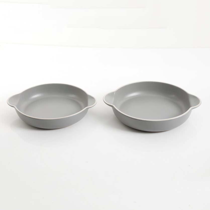 Rockaway 2 pc 9 & 8 Nesting Bakeware Set - Grey - Round - Solid Color - Stoneware - O/S