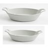 2 pc 9.5 & 8.25 Bakeware Set w/Handles - White - Oval - Solid Color - Stoneware - O/S