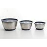 6 pc Mixing Bowl Set W/PP Lid - Non-Slip Base - Grey - Mirror Polish Int. & Ext. SS - 0.5 mm - O/S