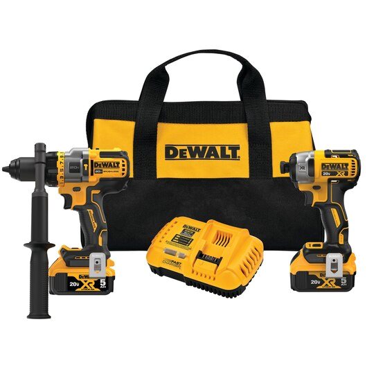 DeWalt 20V MAX Brushless Cordless 2-Tool Kit Including Hammer Drill/Driver with FLEXVOLT Advantage™