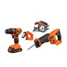 Black + Decker 20V MAX 4 Tool Combo Kit: Cordless Drill/Driver, Circular Saw, Reciprocating Saw, and Work Light