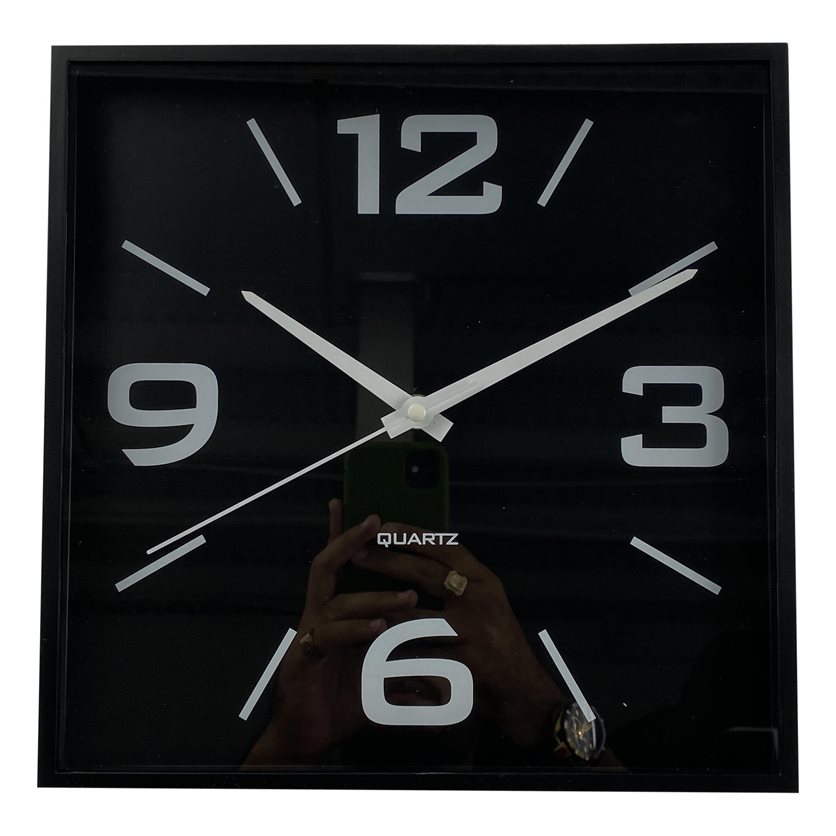 Wall Clock - Square - Black/Grey