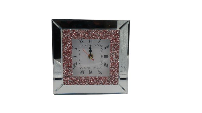 Sparkling Red And Silver Desk Clock