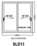 Aluminum Sliding Door - White - SLD13 - Left/Right - 1830 x 2032mm