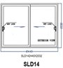 Aluminum Sliding Door - White - SLD14 - Left/Right - 2440 x 2032mm