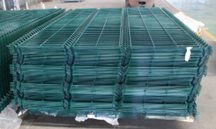 Green Welded Wire Mesh Panel (Forti Panel), galv. & polyester powder coated, 2030x2500mm.