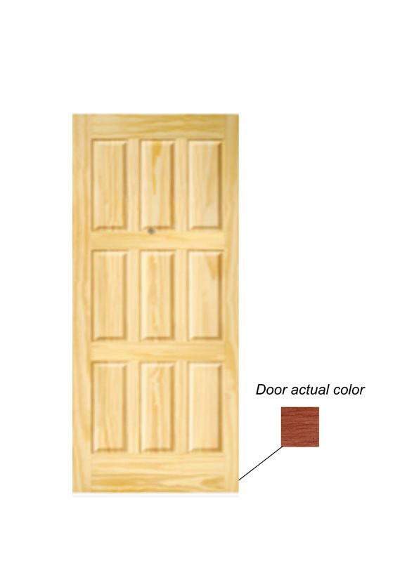 Meranti Colonial Door, 9 Panel, 93x211.5cm