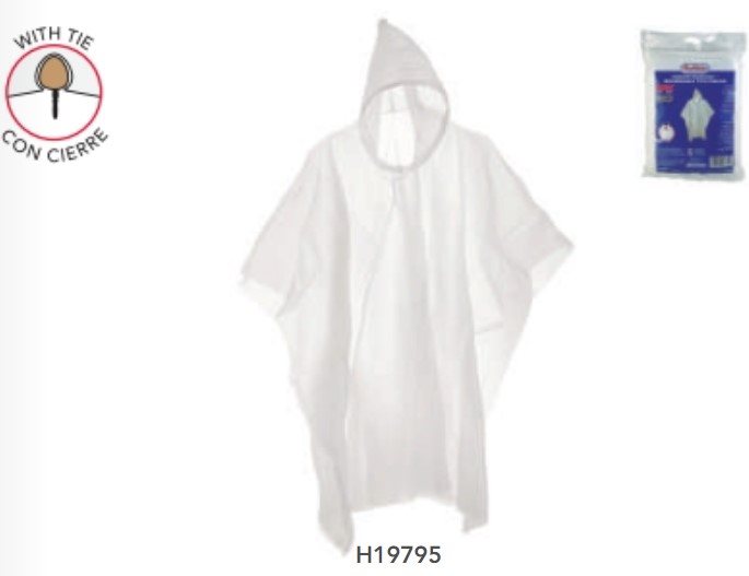 Raincoat Poncho - White