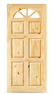 Knotty Pine Door - Carolina - 6 Panel - Glass Fan Top - 83x211.5cm