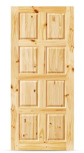 Knotty Pine Colonial Door - 8 Panel, 83x211.5cm.