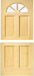 Knotty Pine Dutch Door, Carolina, 4 Panel, Glass, 83x211.5cm.