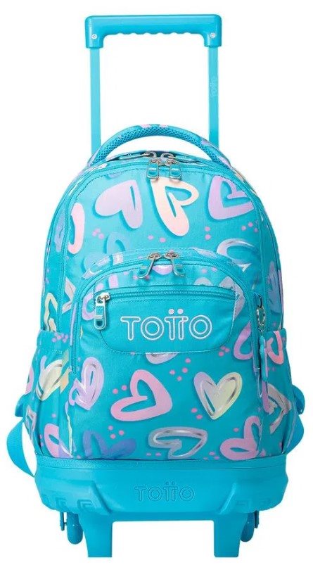 Resma School Trolley - Blue With Hearts Print