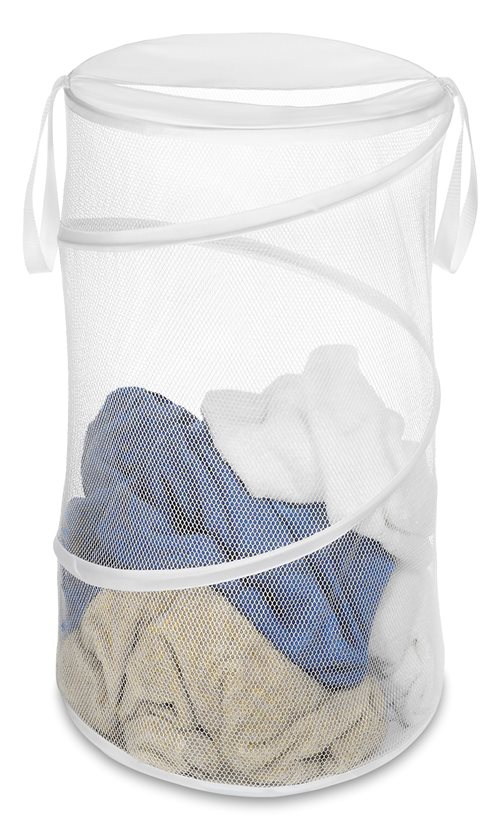 Rubbermaid FG260004WHTRB Flex N Carry 2.2 Bushel Laundry Hamper