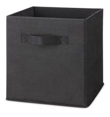 Whitmor Fabric Storage Cube - Gray with Leather Bottom