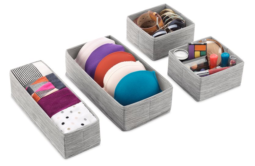 Whitmor Counter Fabric Drawer Organizer Set - Pack of 4.