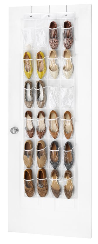 Whitmor White Crystal Collection Over the Door Shoe Organizer - Clear.