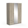 Mellie Oak 3-Door Wardrobe With Mirror And Drawers