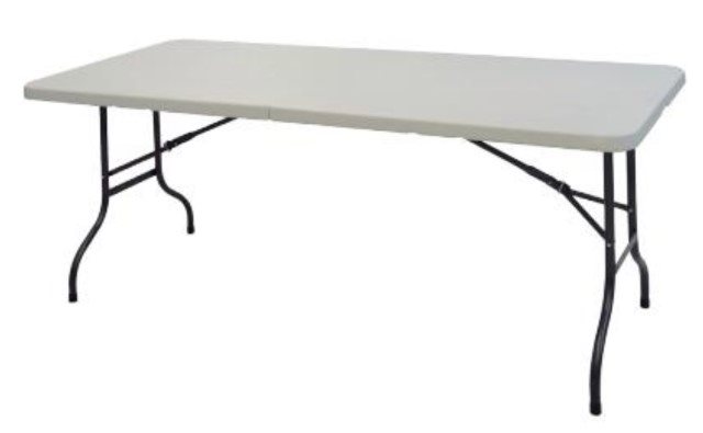 Folding Table Blow Mold - Granite White - 6 ft