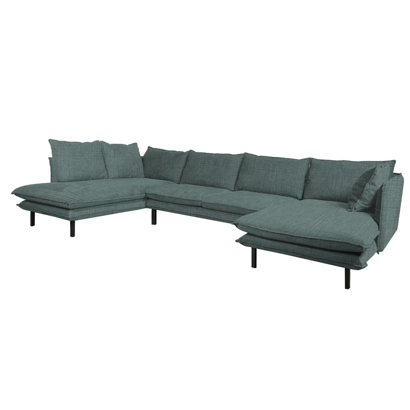 U-Sofa Left Venelli - Light Blue