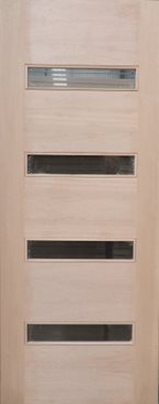 Modern Meranti Door, 4Lite Horizontal, 83X211.5cm.