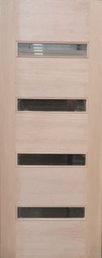 Modern Meranti Door, 4Lite Horizontal, 93X211.5cm.