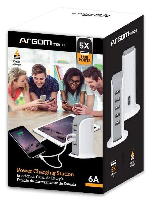 Argom 5-Port USB Charging Tower