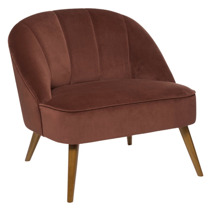 Armchair Naova Velvet - Terracotta