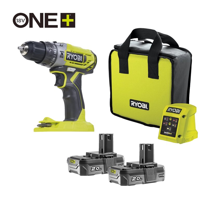 Ryobi ONE+ 18V Cordless Impact Drill (Incl. 2x 2.0Ah Batteries)