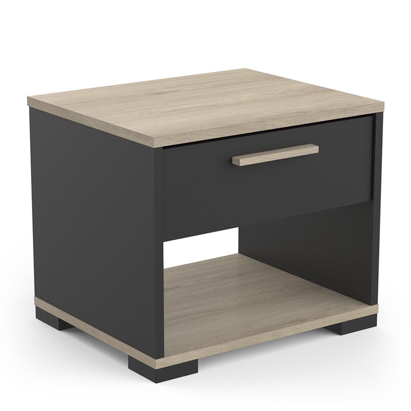 Izzy Black-Oak Nightstand