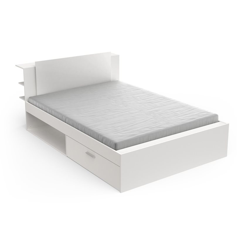 Life White Bed With Storage - 140 x 190/200