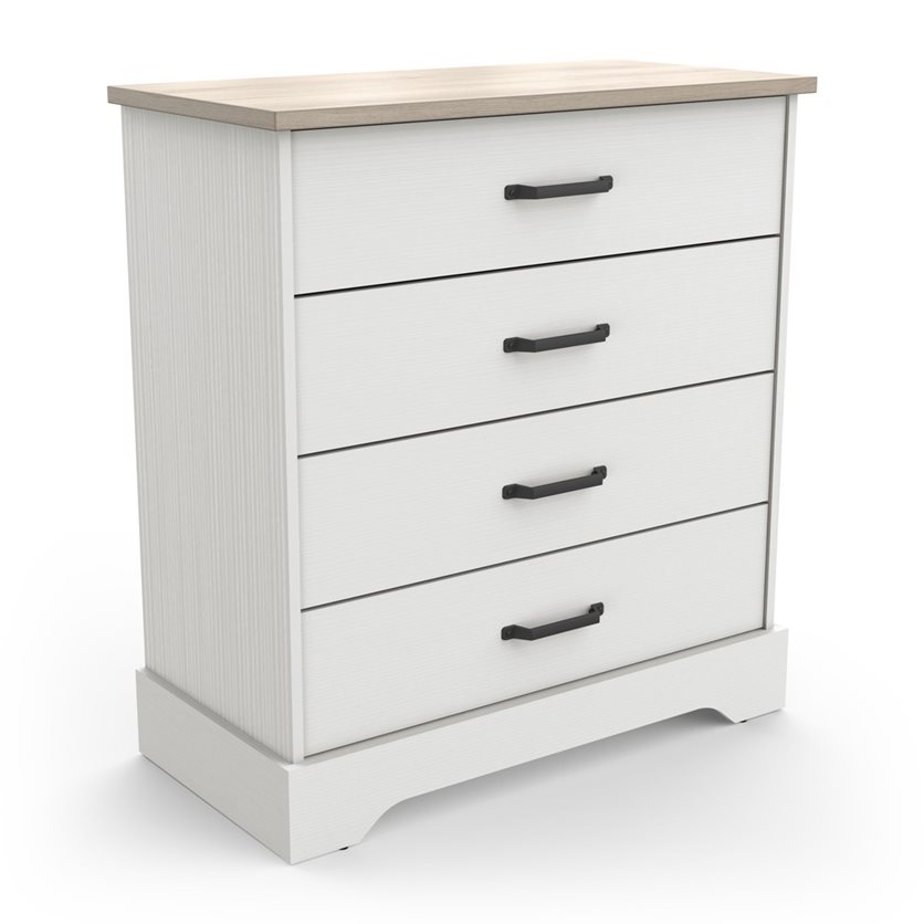 Cottage White 4-Drawer Chest