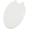 Elongated Closed Front White Wood Toilet Seat