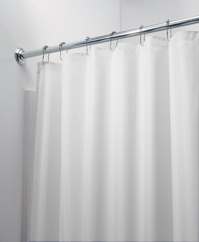 White Poly Shower Curtain