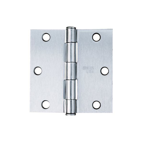 Brown USA Solid Steel Hinge - Satin Nickel Plated, 3.5x3.5in